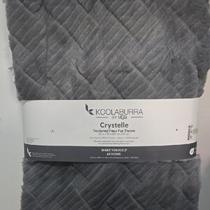 Koolaburra Crystelle Faux Fur Throw in Gray